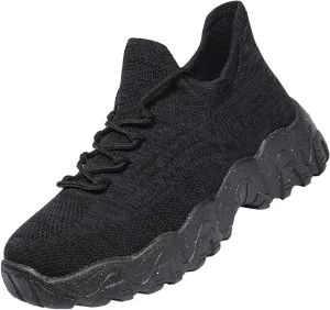 Women's Walking Shoes Slip-On Running Shoes- MD Sole Lightweight Sneakers for Women, Breathable Arch Support Running Gym Shoes
