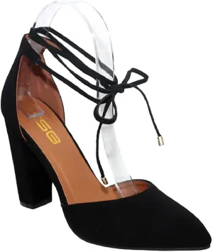 X2B Women's High Block Heels Pumps Pointed Closed Toe Ankle Strap Dress Shoes