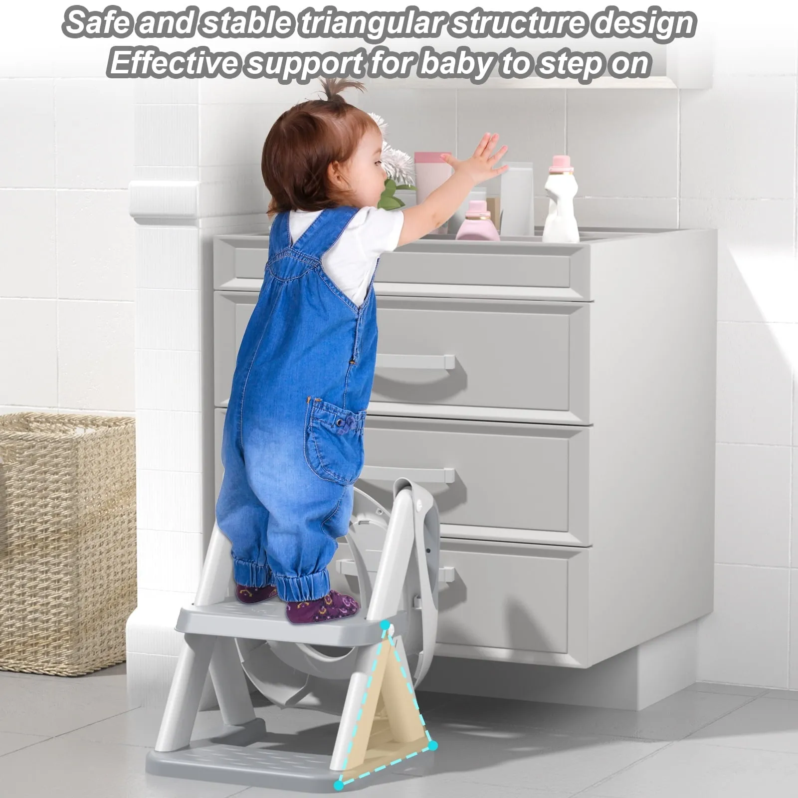 XJD Potty Training Toilet Seat for Toddlers,kids Folding Potty Seat with Ladders Steps Stools