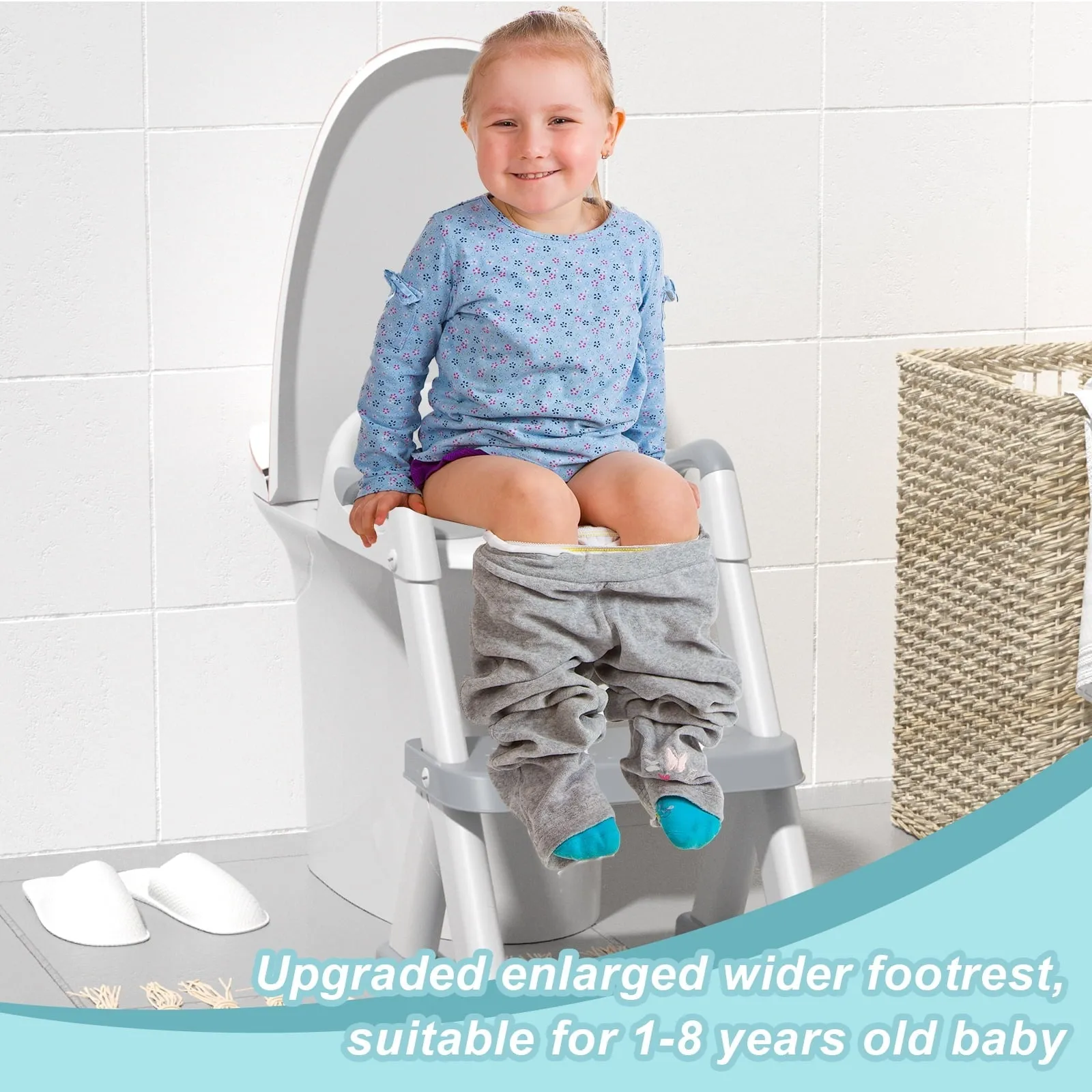 XJD Potty Training Toilet Seat for Toddlers,kids Folding Potty Seat with Ladders Steps Stools