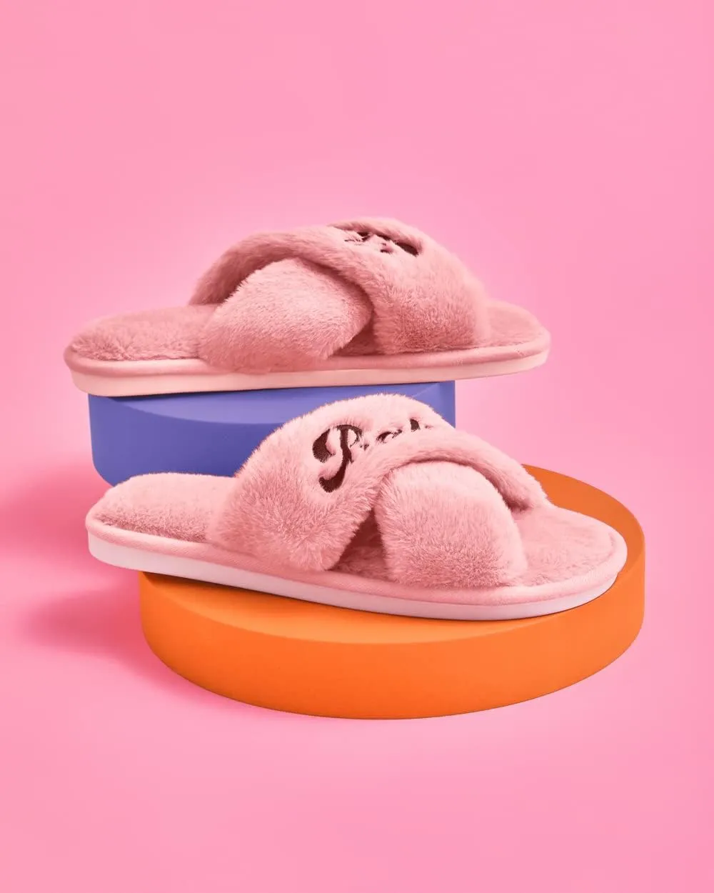 xo, Fetti Babe Slippers, Pink Fur| Bachelorette Party Decorations, Wedding Day Sandals, Bridesmaid Gift, Bridal Shower Party Favor