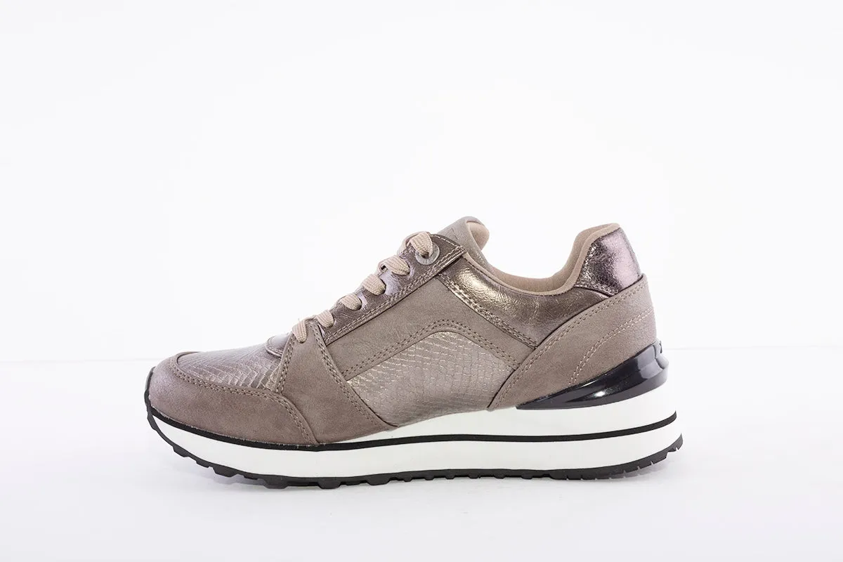 XTI - 43009 LACED FASHION TRAINER - BRONZE MULTI