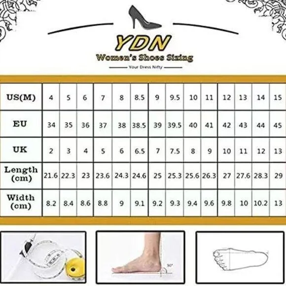 YDN Yellow Women Pointed Toe Bow Pump Colorful Rhinestone Block Low Heel