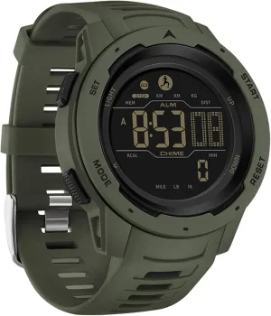 Yihou Pedometer Watch Fitness Tracker Step Counter Calories Runnig Watches Digital Waterproof Military Tactical Wrist Watch Stopwatch Alarm LED Dual Time Countdown
