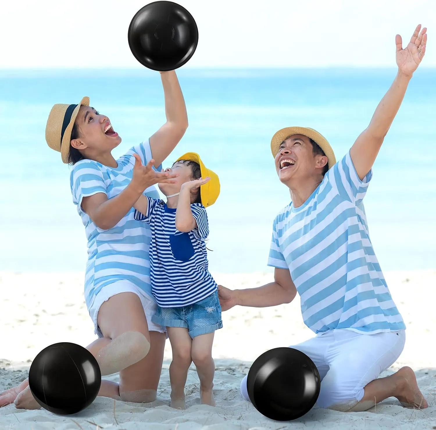 Yinder 24 Pieces Inflatable Beach Ball 6 Inches Pool Floating Ball Under The Sea Party Decorations Bubble Ocean Summer Pool Toys Party Supplies