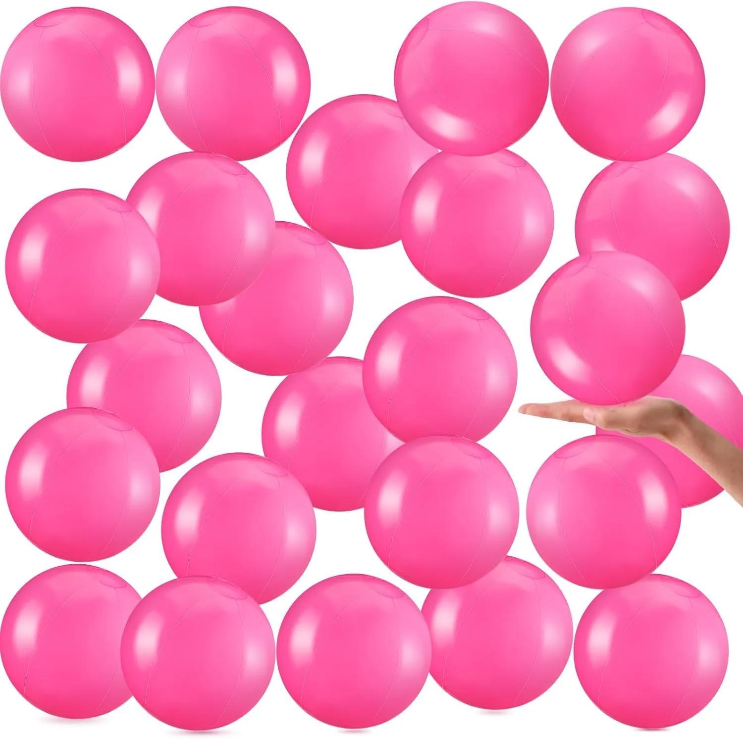 Yinder 24 Pieces Inflatable Beach Ball 6 Inches Pool Floating Ball Under the Sea Party Decorations Bubble Ocean Summer Pool Toys Party Supplies(Pink)