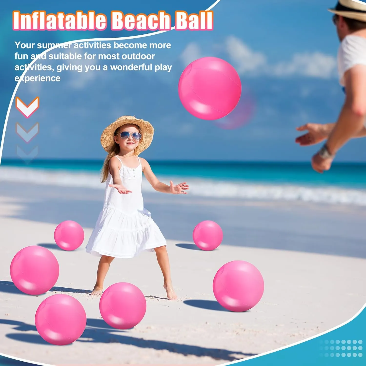 Yinder 24 Pieces Inflatable Beach Ball 6 Inches Pool Floating Ball Under the Sea Party Decorations Bubble Ocean Summer Pool Toys Party Supplies(Pink)