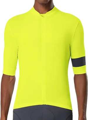 YKYWBIKE Cycling Jersey Men Aero Race Fit, Road Bike Jersey Short Sleeved,Moisture Wicking, Breathable,Zip Pocket,UPF50 
