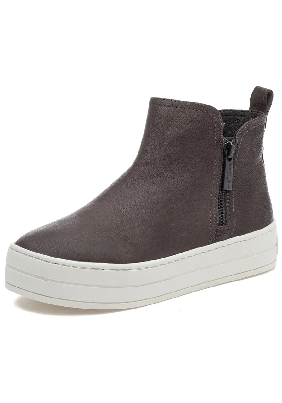 Zippers CINDY Leather Sneaker, All-encompassing selection High-capacity Upper GREY JSlides Women's Dual LEATHER
