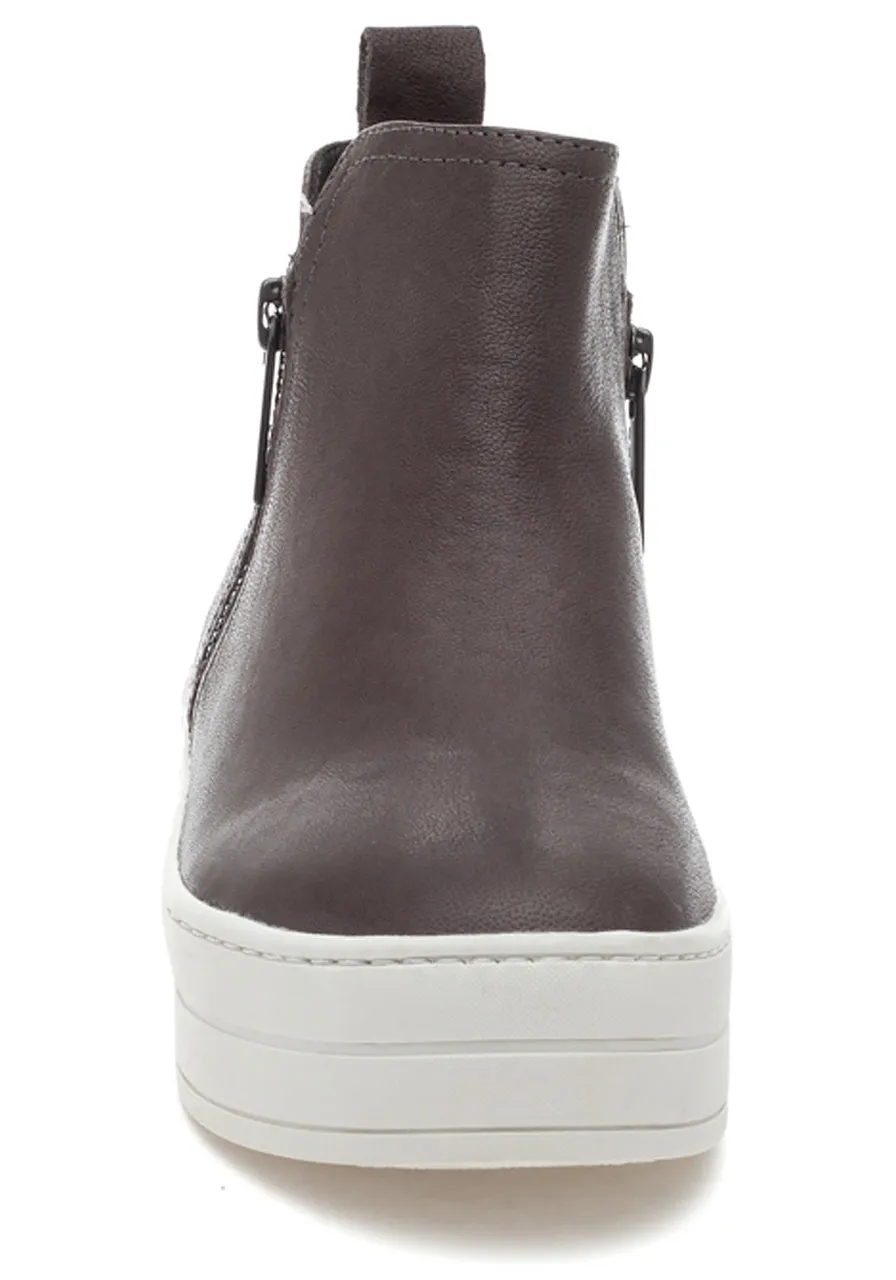 Zippers CINDY Leather Sneaker, All-encompassing selection High-capacity Upper GREY JSlides Women's Dual LEATHER