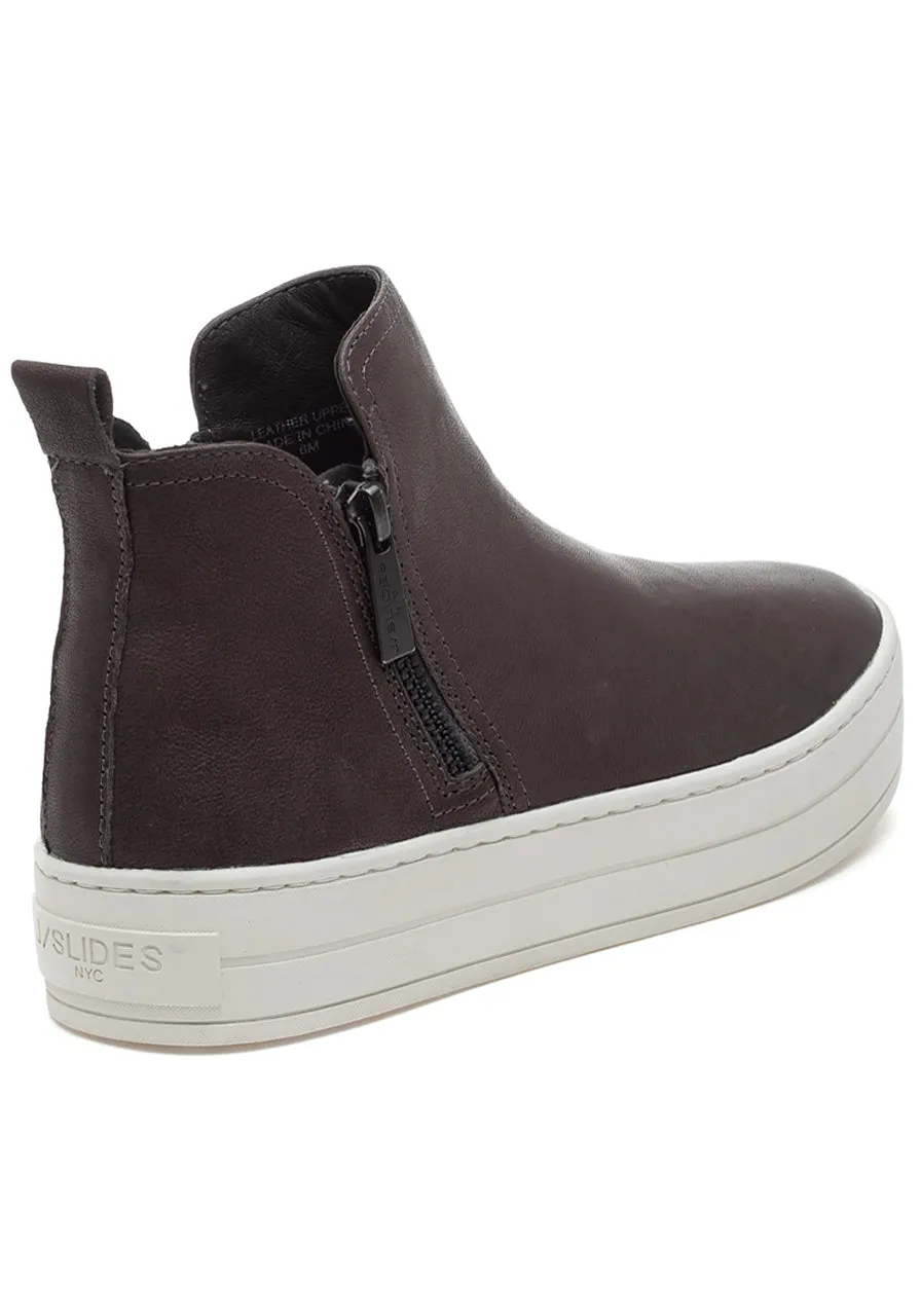 Zippers CINDY Leather Sneaker, All-encompassing selection High-capacity Upper GREY JSlides Women's Dual LEATHER