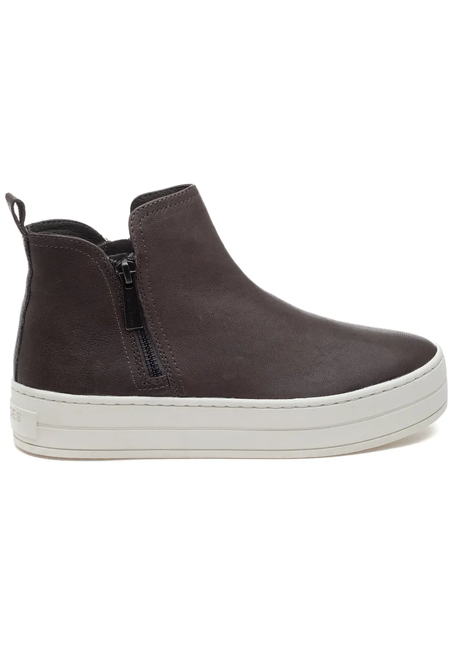 Zippers CINDY Leather Sneaker, All-encompassing selection High-capacity Upper GREY JSlides Women's Dual LEATHER